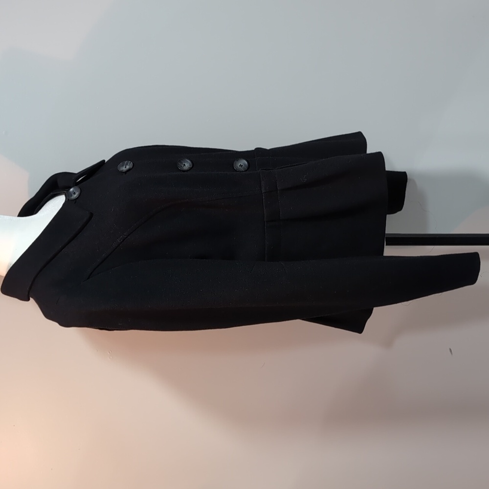 Marc Cain Black Button Down Wool Blazer with Peplum Detail,Size 5. - Picture 4 of 11